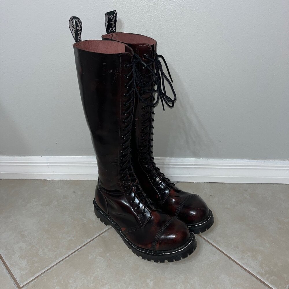 Sold - Gripfast 20 Hole Boots Made in England Size 10UK Burgundy Ruboff
